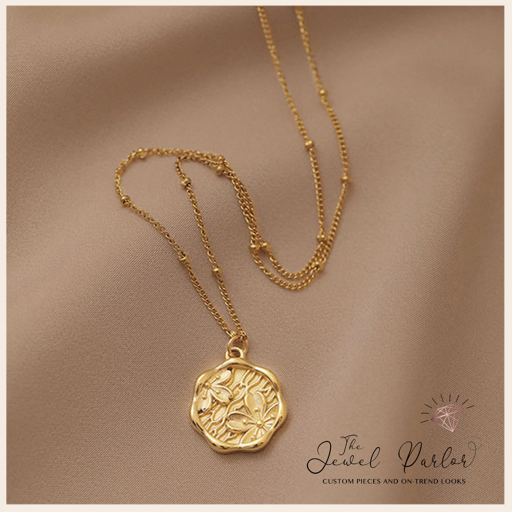 Cherry Blossom Flower 18K Gold-plated Pendant
