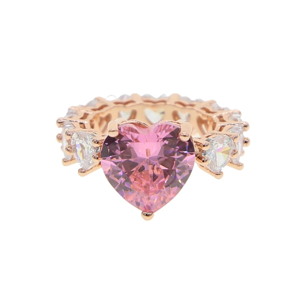 Wifey Material Heart Pink and Rose Gold Ring