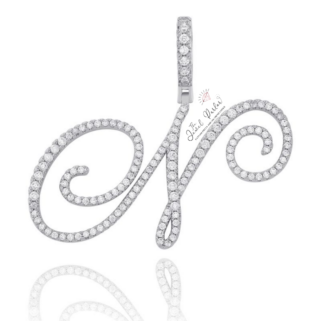Crystal Bouclé Initial Letter Pendant