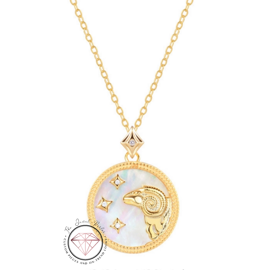 Mother of Pearl Star Sign Horoscope Zodiac Necklace
