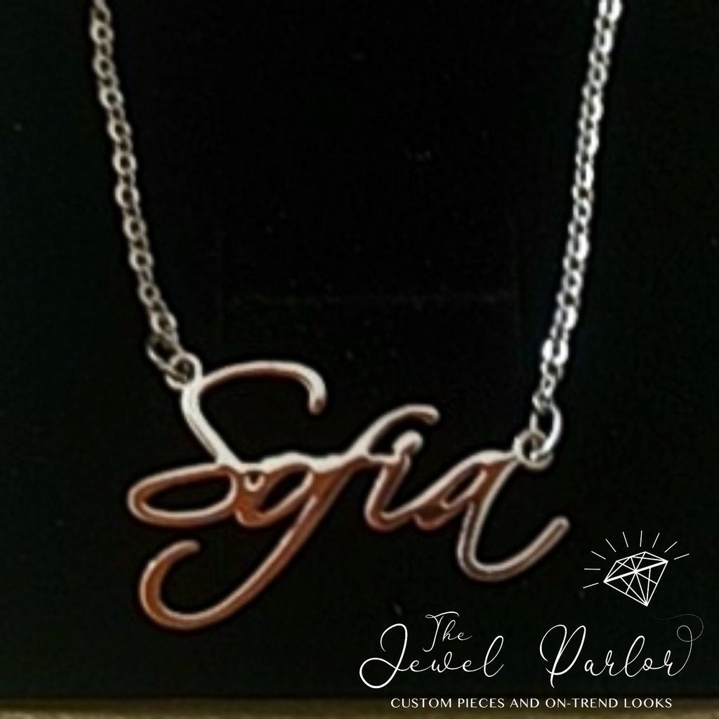 CURSIVE Font Name Necklace Personalized Custom