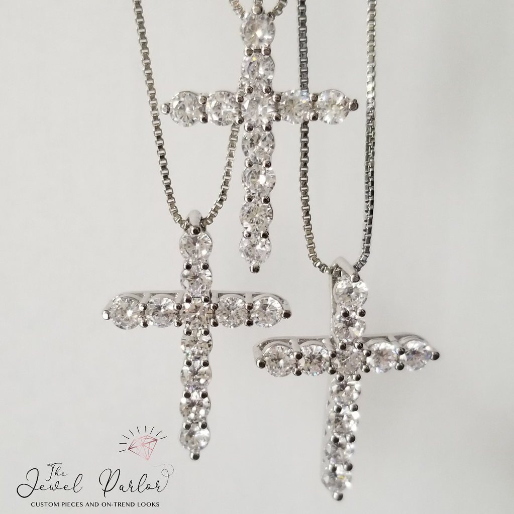 Milagro Crystal Cross Pendant + Chain