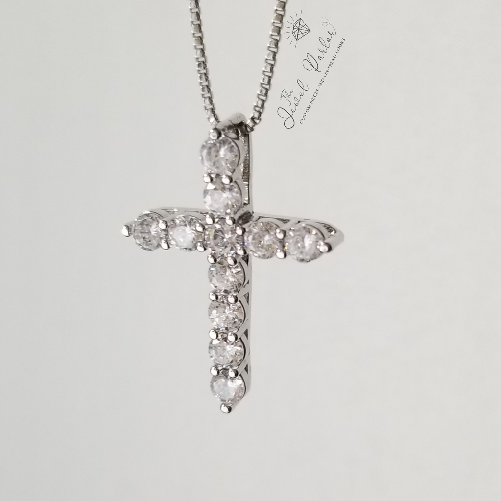 Milagro Crystal Cross Pendant + Chain