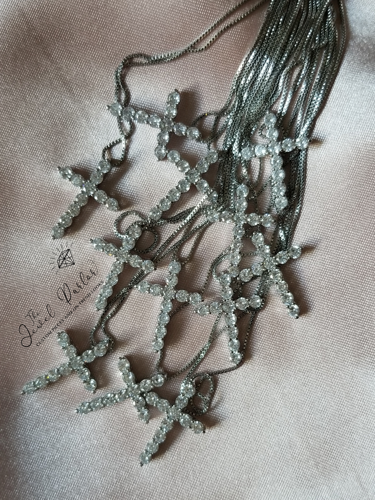 Milagro Crystal Cross Pendant + Chain