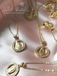 Virgin Mary Halo Necklace in Gold + Clear Crystals