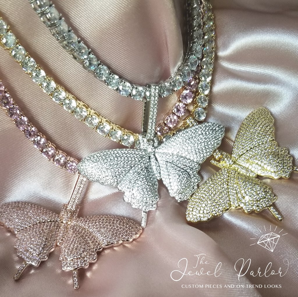 Papillon Pavé Butterfly Pendant + Tennis Chain