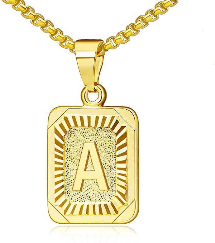 Monogram Initial Letter Pendant Necklace