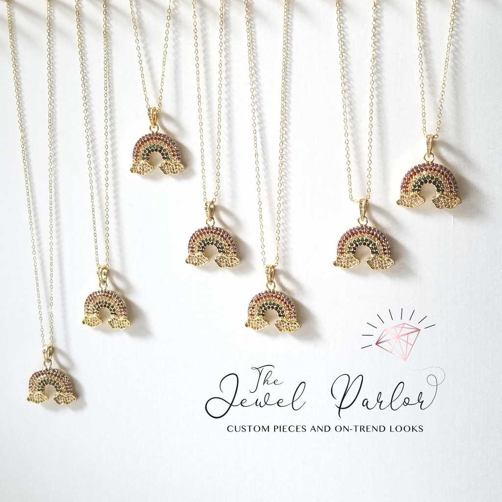 Over the Rainbow Pendant + Chain in Gold