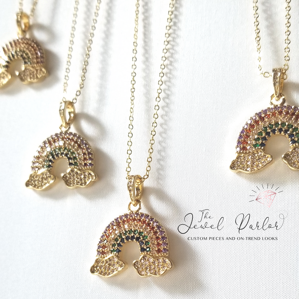 Over the Rainbow Pendant + Chain in Gold