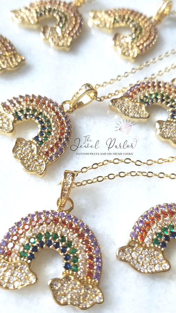 Over the Rainbow Pendant + Chain in Gold