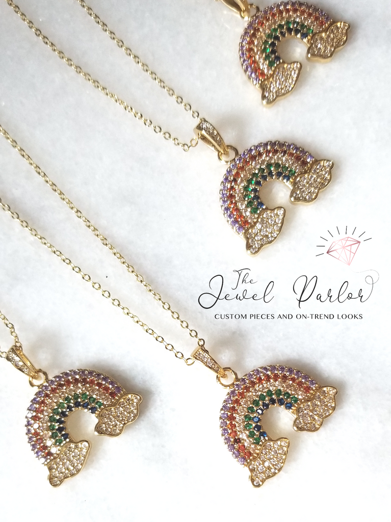 Over the Rainbow Pendant + Chain in Gold