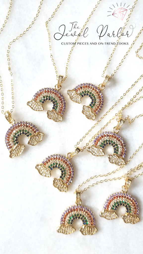 Over the Rainbow Pendant + Chain in Gold