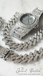 Kronos 3-Piece Watch + Cuban Link Set in Silver
