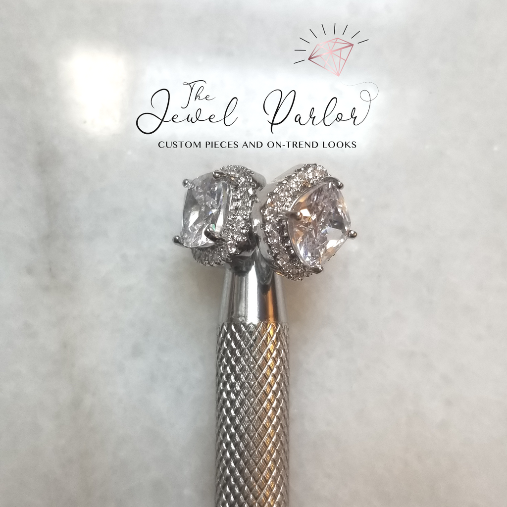 Priscilla Classic Crystal Stud Earrings in Silver or Rose Gold