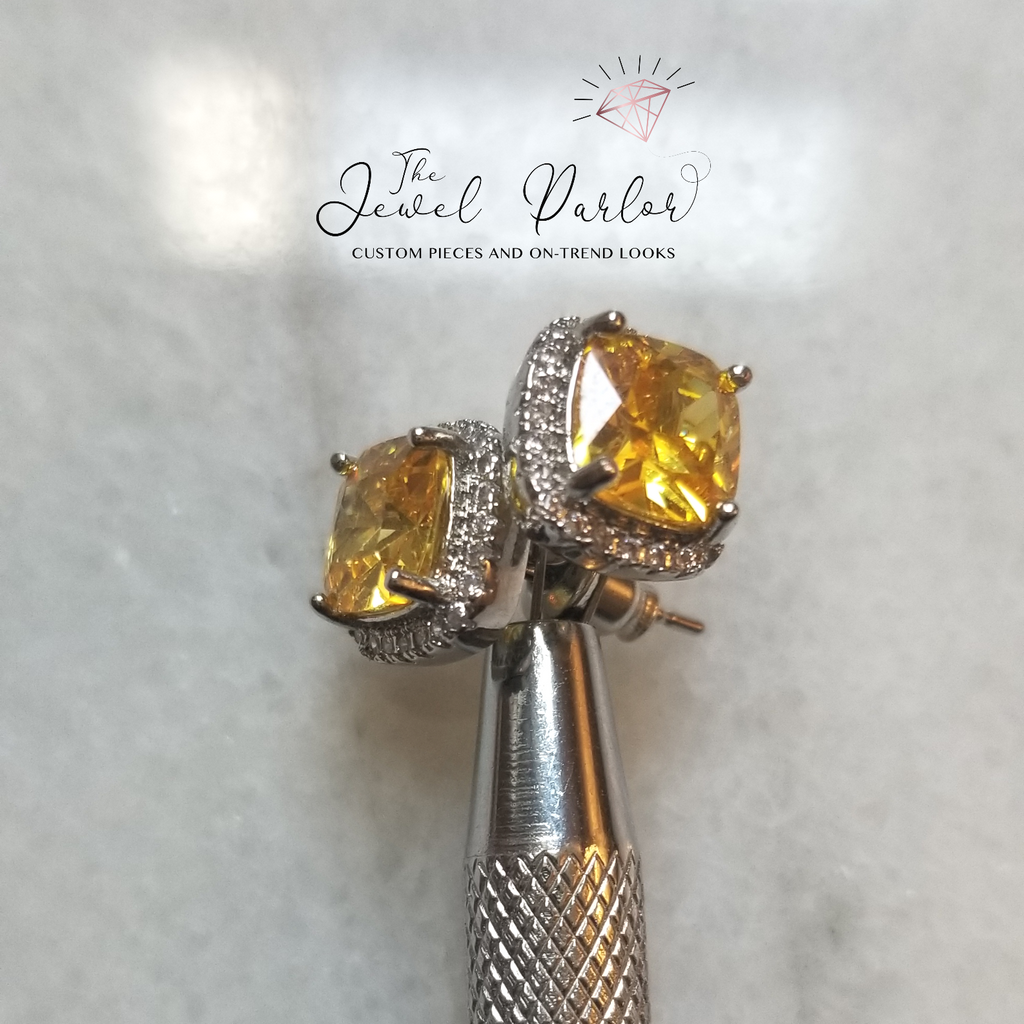 Priscilla Classic Crystal Stud Earrings in Silver or Rose Gold