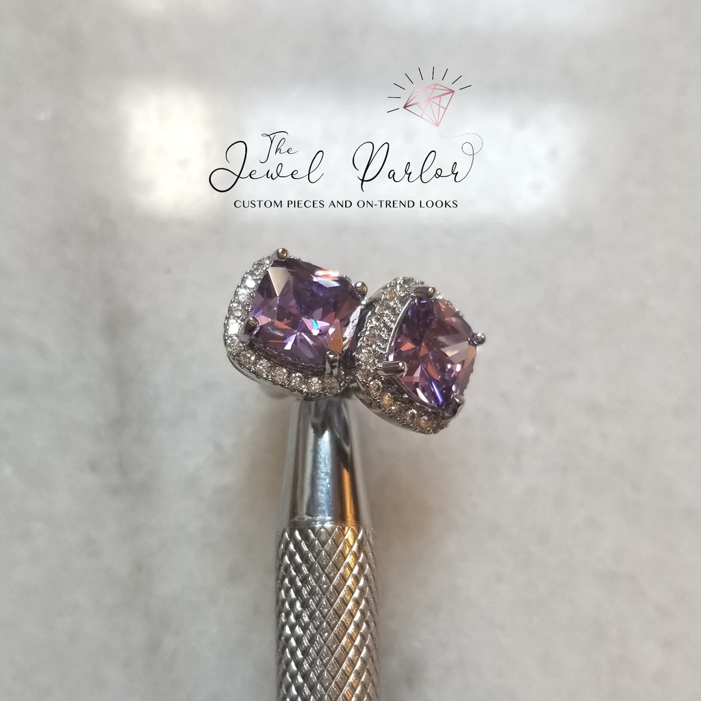 Priscilla Classic Crystal Stud Earrings in Silver or Rose Gold