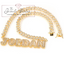 Omalicha Baguette Custom Name Necklace + Curb Chain