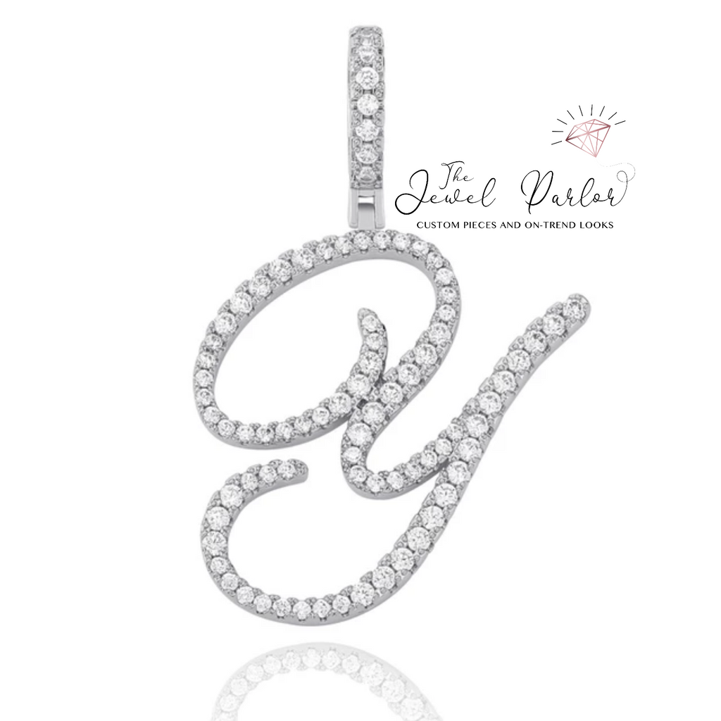 Crystal Bouclé Initial Letter Pendant