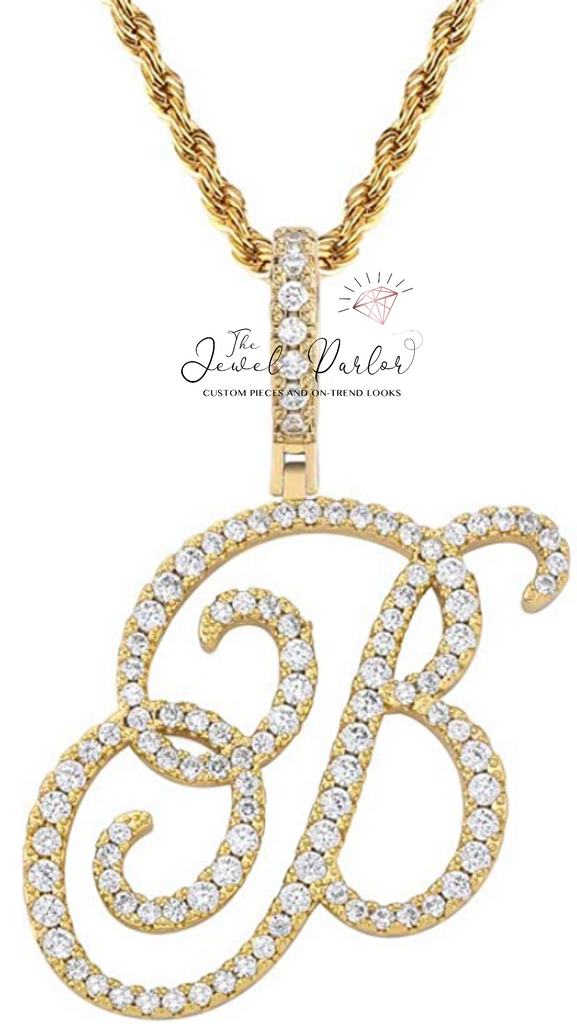 Crystal Bouclé Initial Letter Pendant
