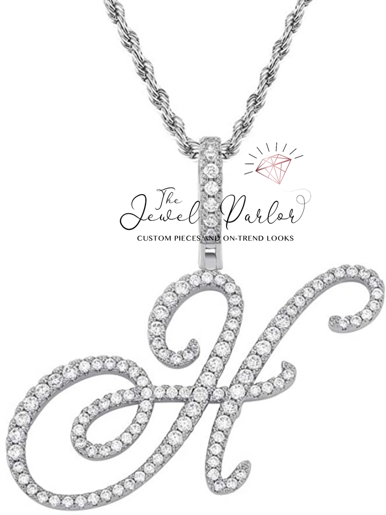Crystal Bouclé Initial Letter Pendant