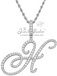 Crystal Bouclé Initial Letter Pendant