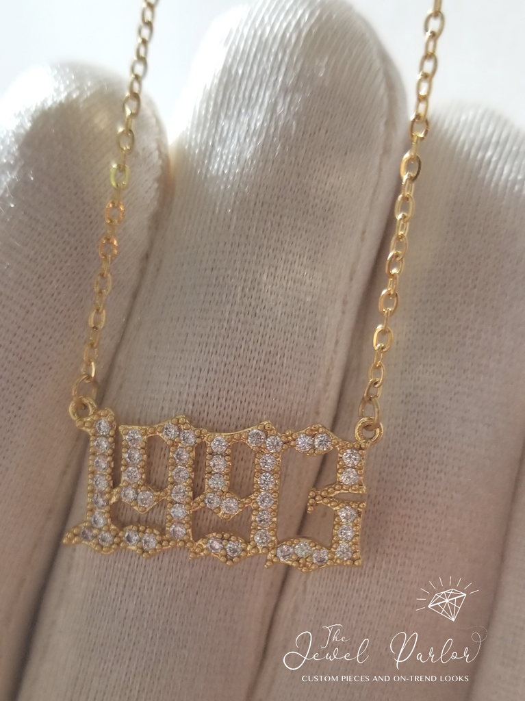 Crystal Birth Year Necklace 1985 to 2020