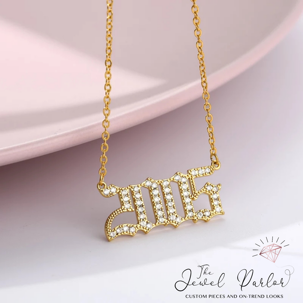 Crystal Birth Year Necklace 1985 to 2020