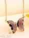 Evangeline Glass Butterfly Necklace β’ Purple
