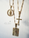 Virgin Mary Halo + Crosses Necklace Trio