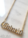 Double Plate Name Necklace OLD ENGLISH