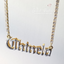 Double Plate Name Necklace OLD ENGLISH