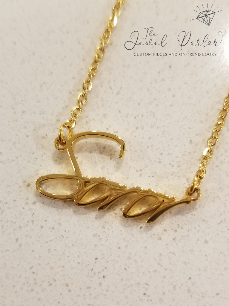 Custom Sorority Necklace | SOROR in Cursive