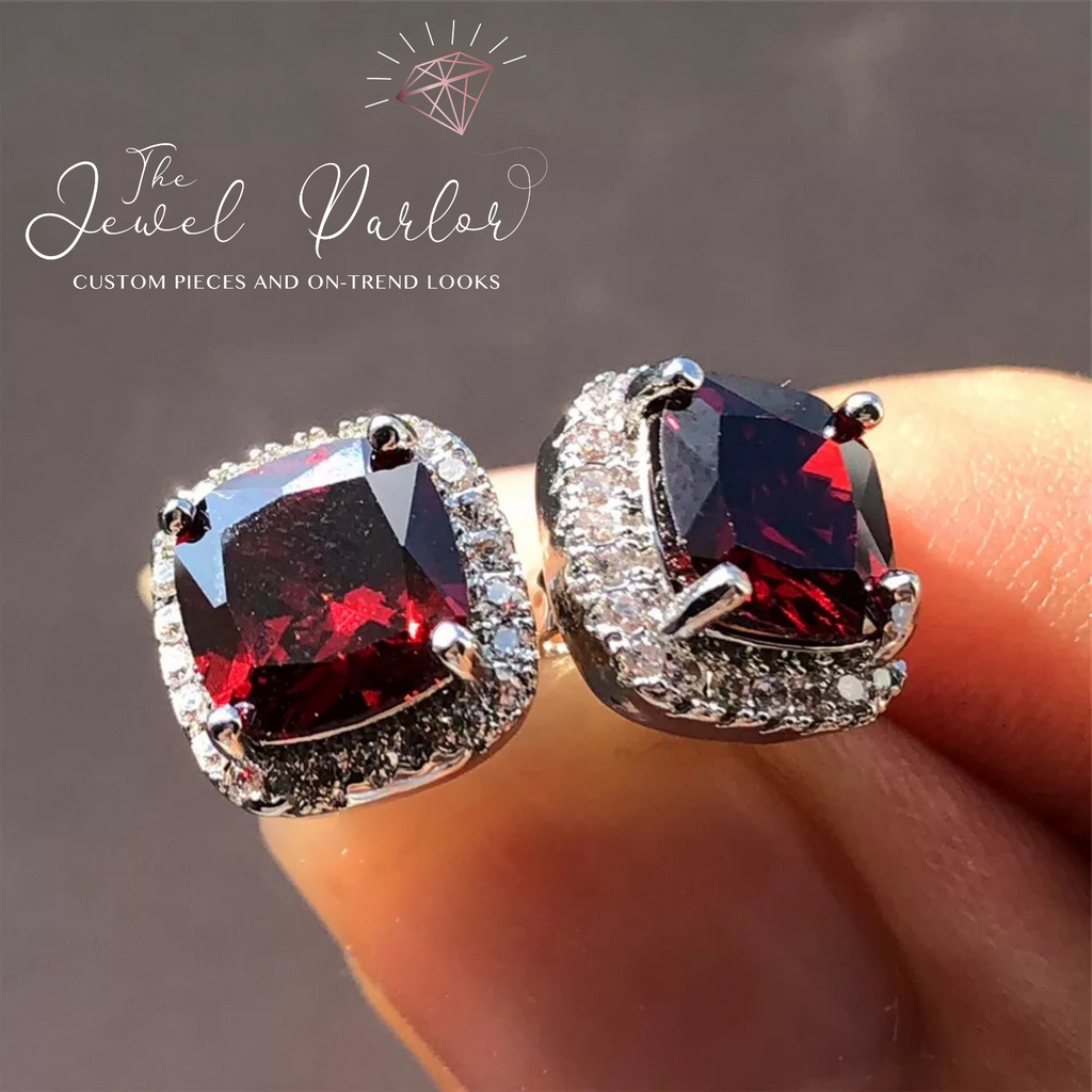 Priscilla Classic Crystal Stud Earrings in Silver or Rose Gold