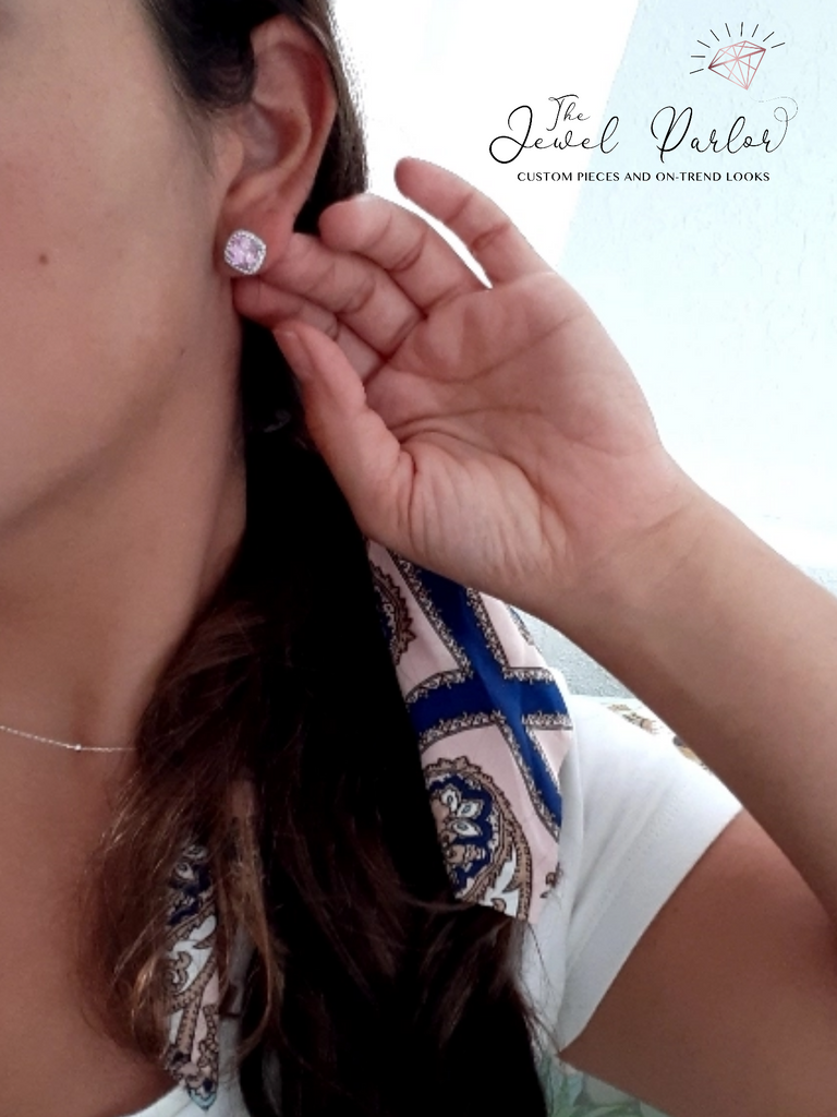Priscilla Classic Crystal Stud Earrings in Silver or Rose Gold