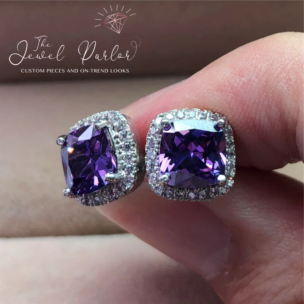 Priscilla Classic Crystal Stud Earrings in Silver or Rose Gold