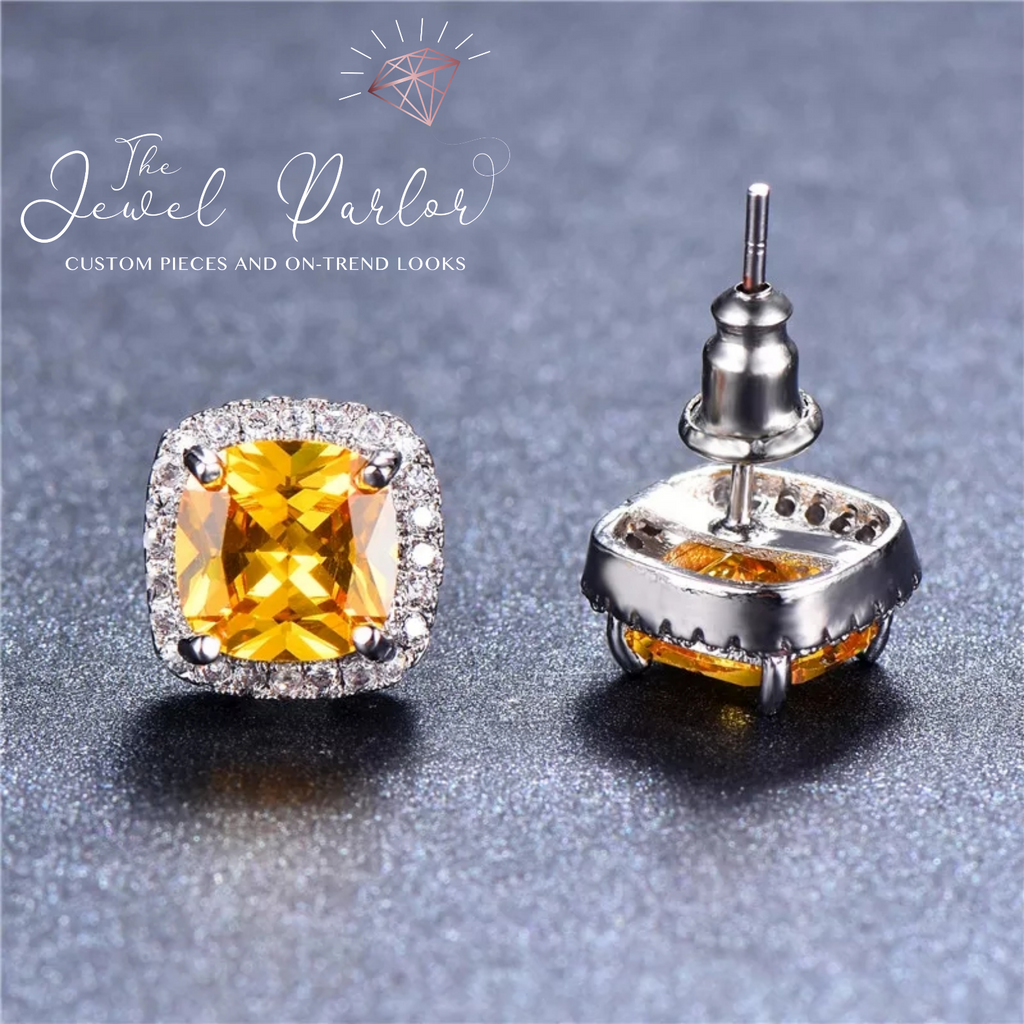 Priscilla Classic Crystal Stud Earrings in Silver or Rose Gold