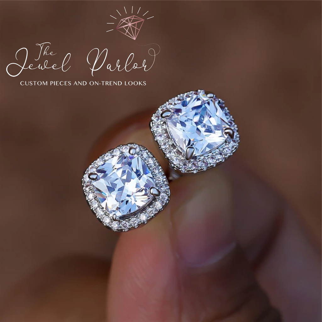 Priscilla Classic Crystal Stud Earrings in Silver or Rose Gold