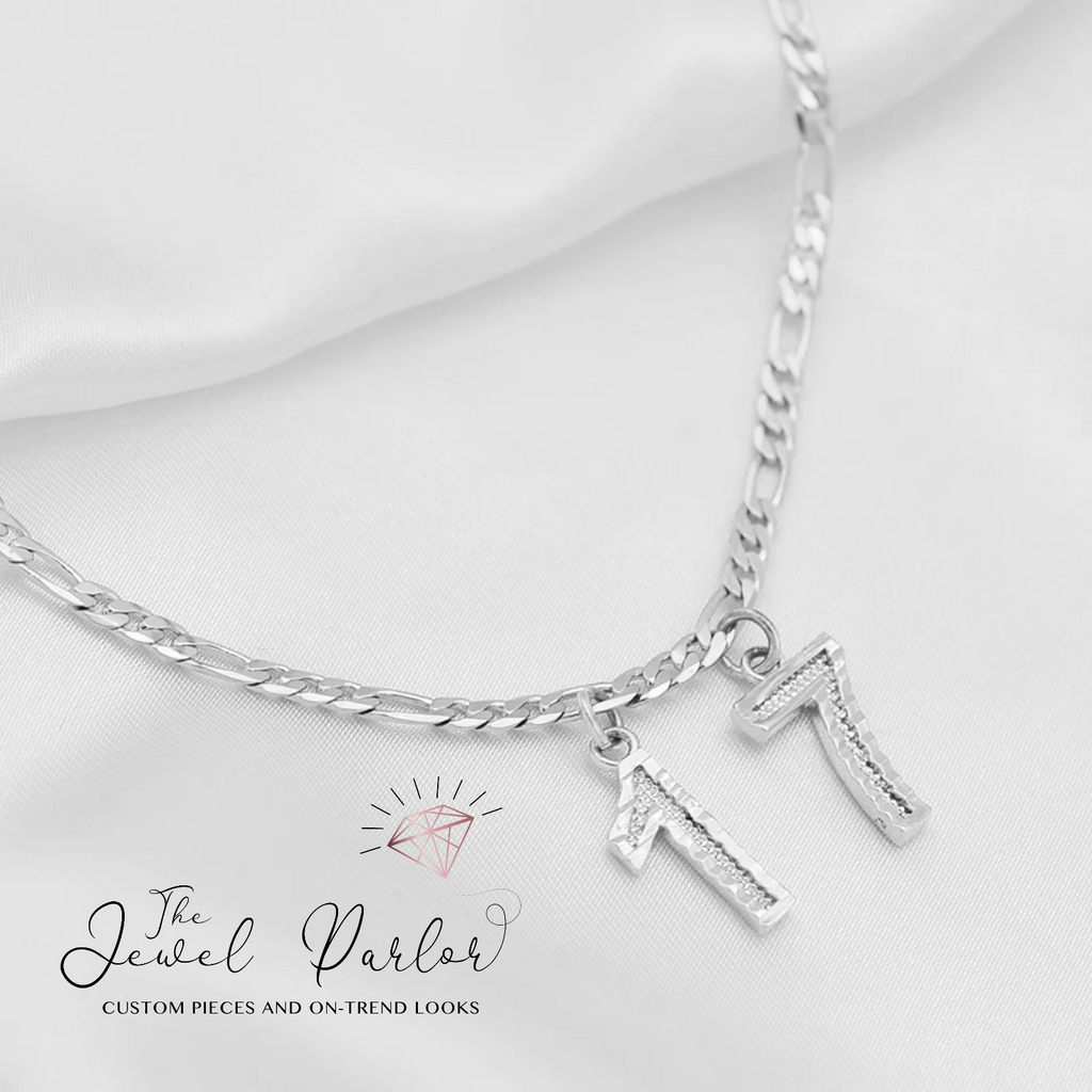 Varsity Numbers Necklace + Figaro Chain