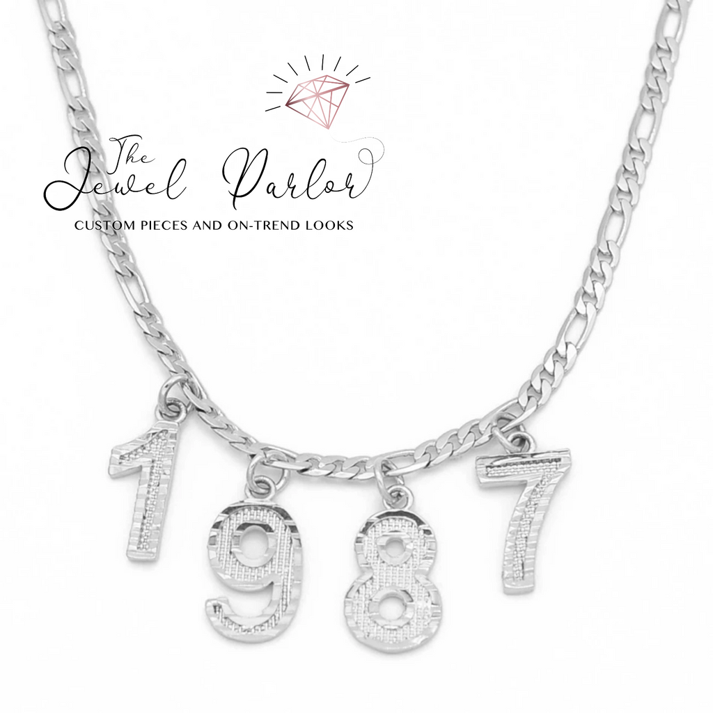 Varsity Numbers Necklace + Figaro Chain