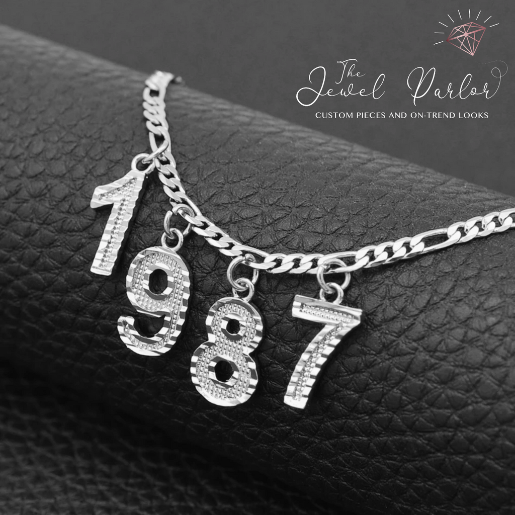 Varsity Numbers Necklace + Figaro Chain