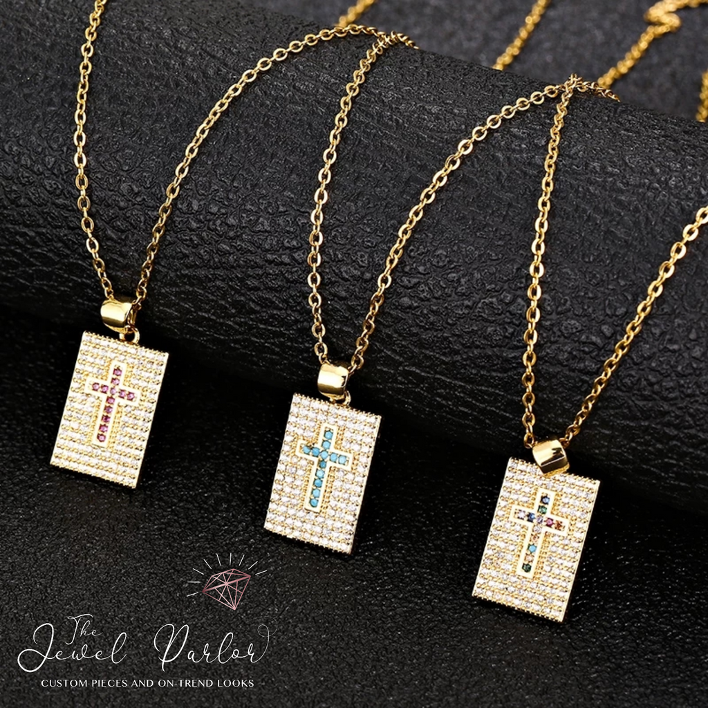 Pavé Crosses • Virgin Mary of Guadalupe • St. Benedict