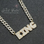 Omalicha Baguette Custom Name Necklace + Curb Chain
