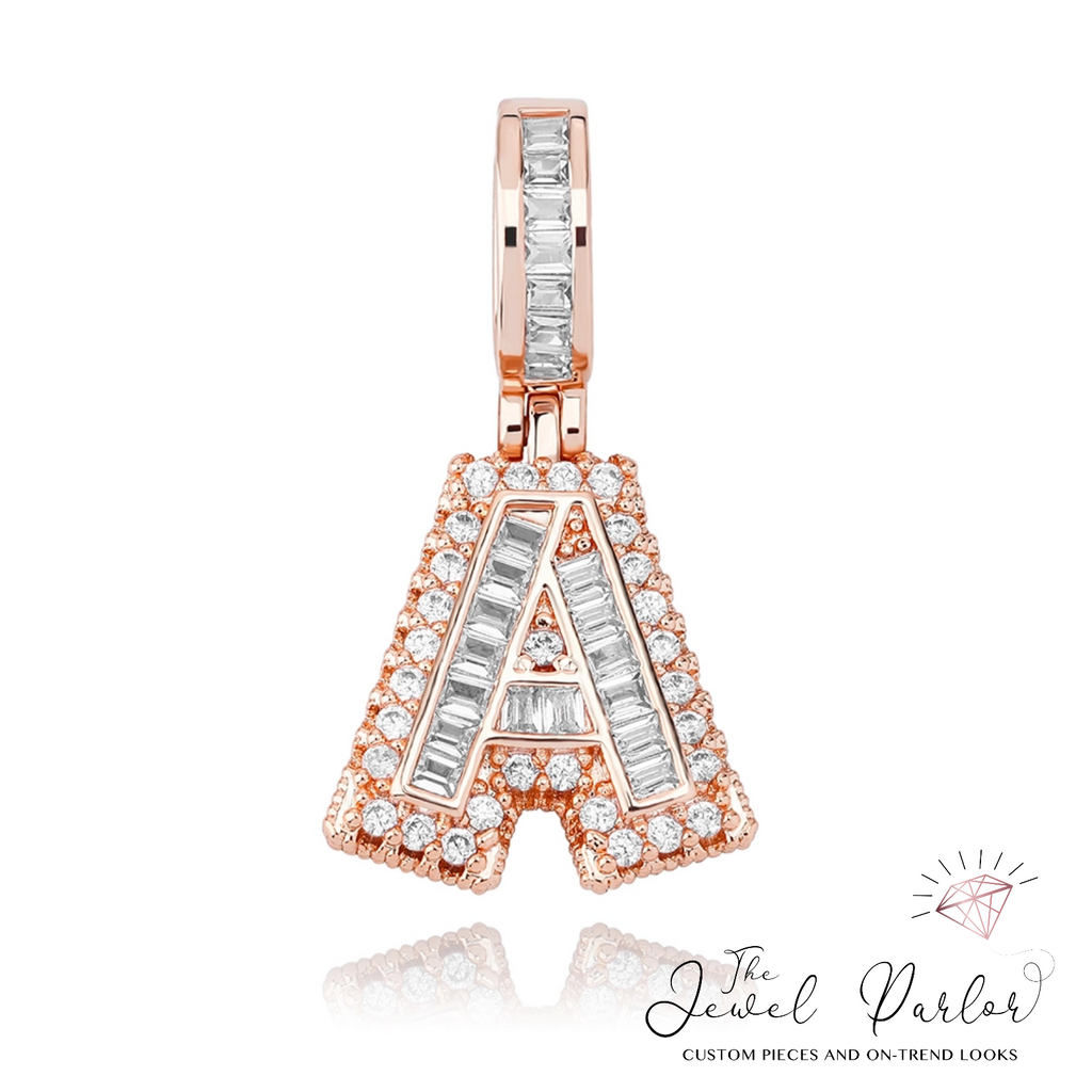 Mini Baguette Initial Letter Pendant