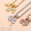 Mini Baguette Initial Letter Pendant