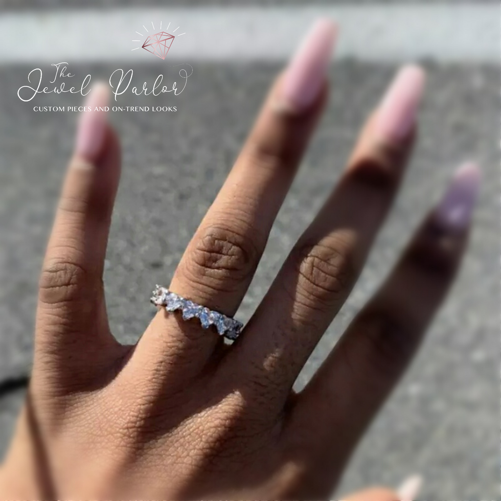 Heartbreaker Solitaire + Eternity Band Rings