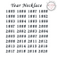 Crystal Birth Year Necklace 1985 to 2020