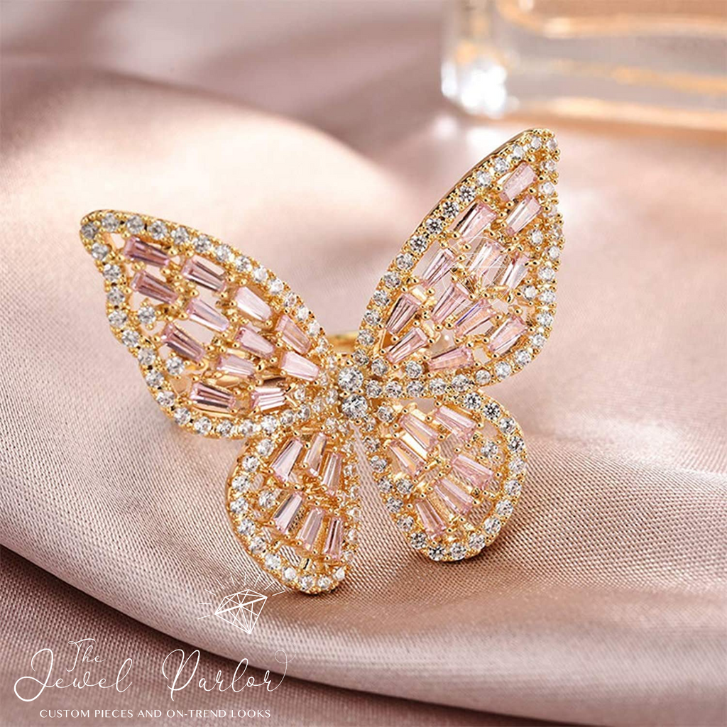 Mariah Butterfly Baguette Ring