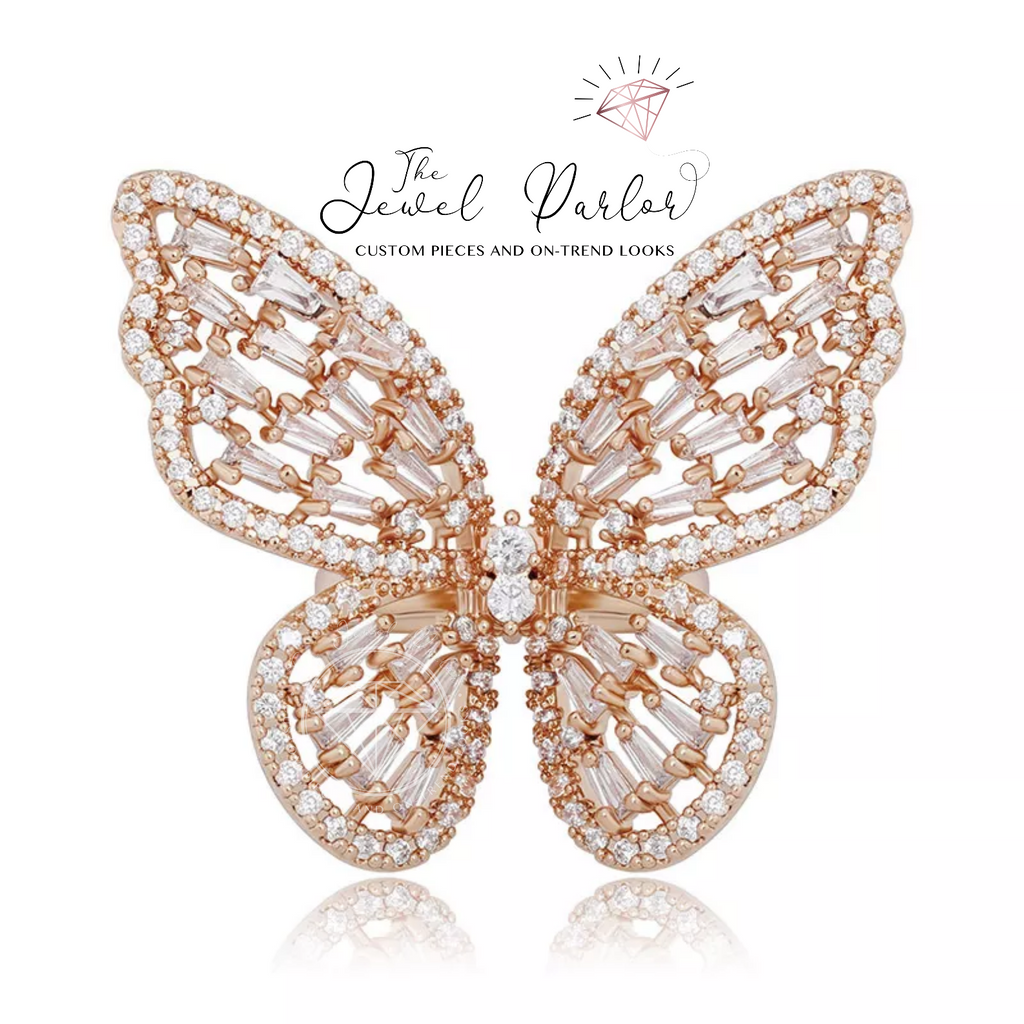 Mariah Butterfly Baguette Ring