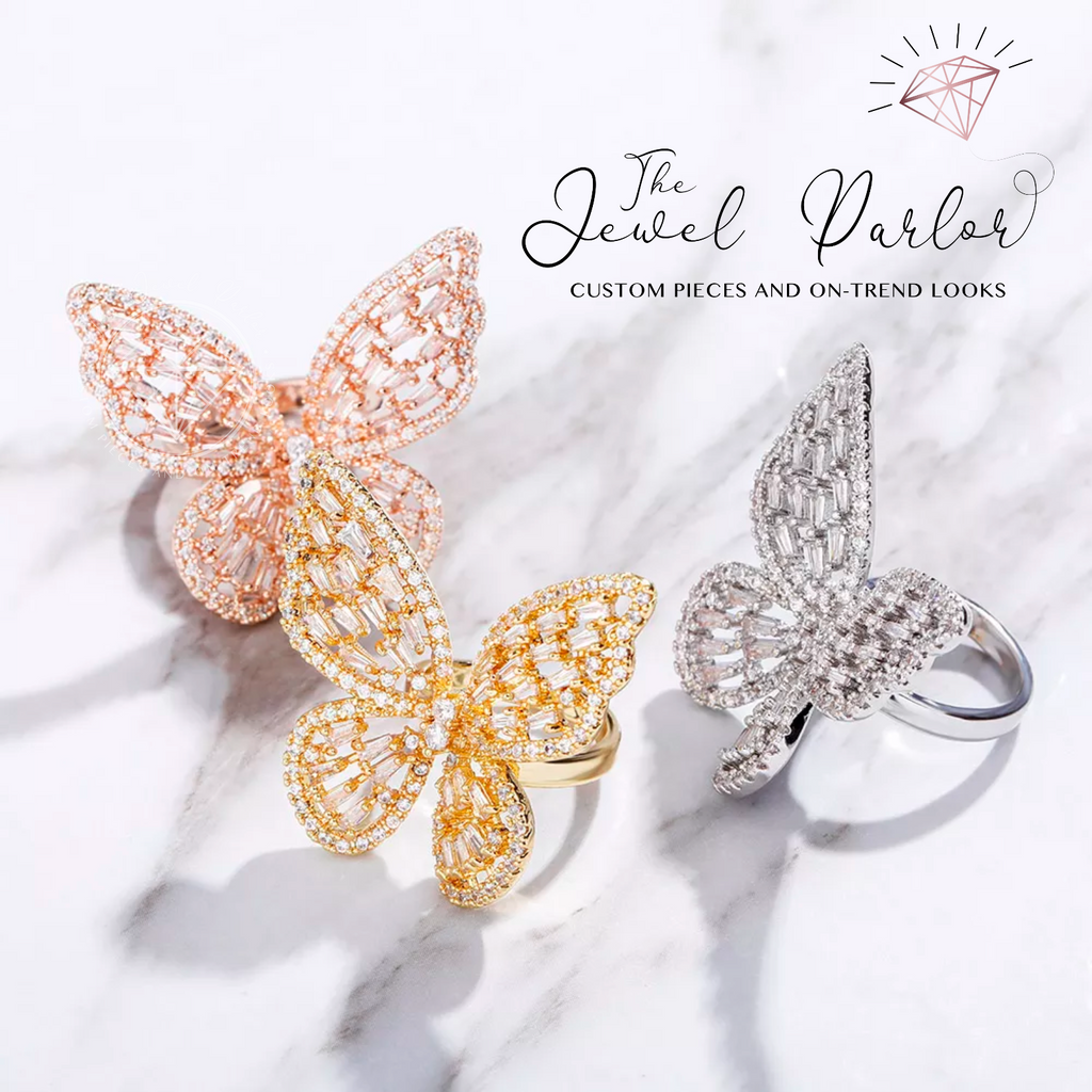 Mariah Butterfly Baguette Ring