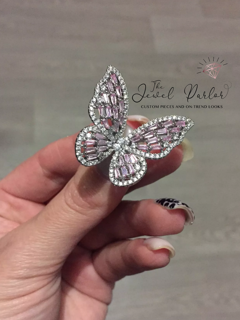 Mariah Butterfly Baguette Ring